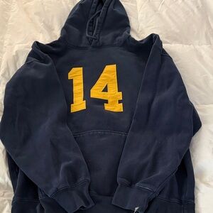 Brandy Melville Navy Hoodie with Number 14